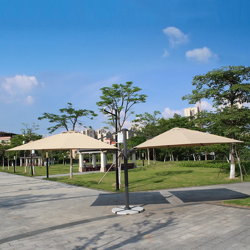 Outdoor courtyard umbrella Roman umbrella security guard post terrace beach villa double large parasols