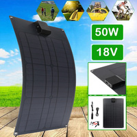 50W Solar Panel Portable 18V USB+Type C Dual Port Battery Charger Solar Cells Board Car Charger for Phone Support Fast Charge