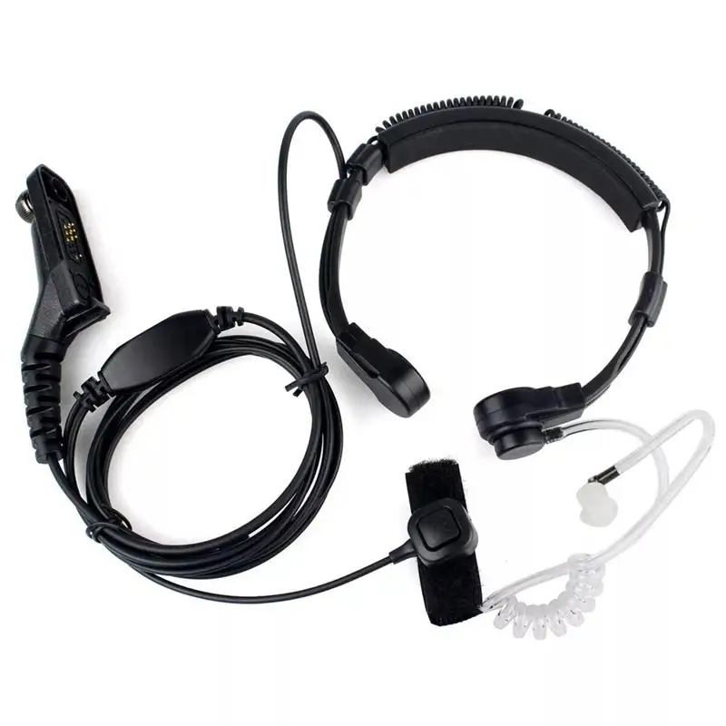 New Finger PTT Throat MIC Covert Earpiece Headset for Motorola XIR P8268 P8260