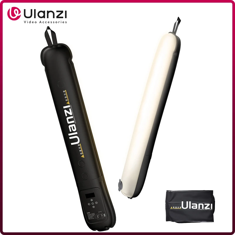 Ulanzi Inflável Tpu Air Tube Light Portátil Pocket Light Stick Montagem Magnética para Livestreaming Ua12 2700k6500k Bi-color 12w