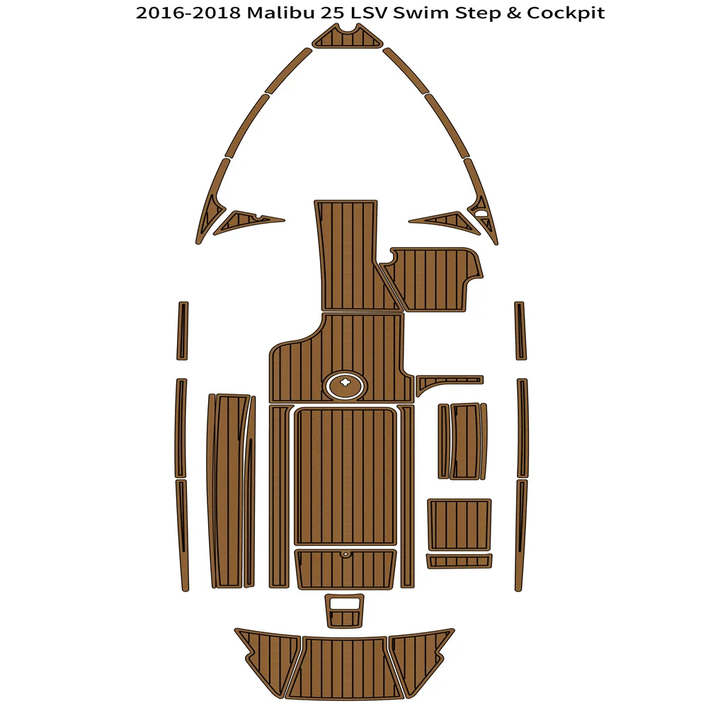 

2016 - 2018 Malibu 25 LSV Swim Step & Cockpit Pad Boat EVA Teak Decking 1/4" 6mm