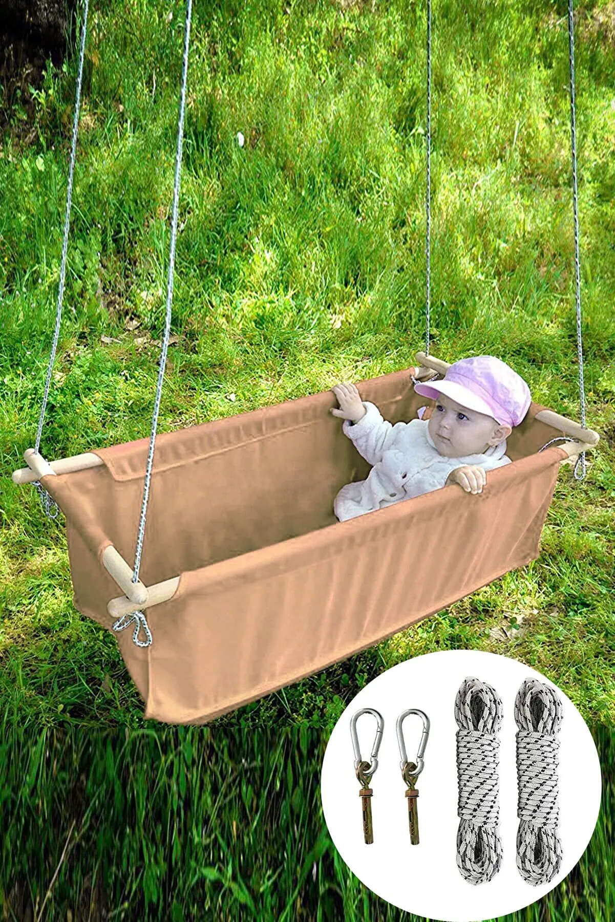 Wooden Baby Kids Swing Garden Picnic Kids Hammock Gypsy Cradle Portable Hanging Cradle Baby Chair