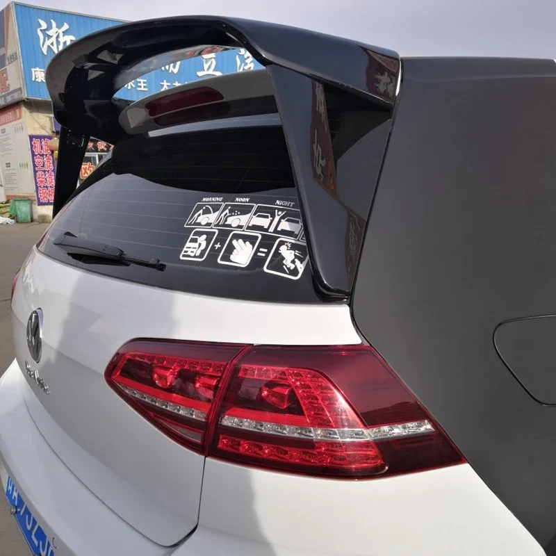 Für Volkswagen GOLF MK7 MK7.5 2014-2018 R-LINE Spoiler ABS-Material Auto-Heckspoiler in Grundierungsfarbe
