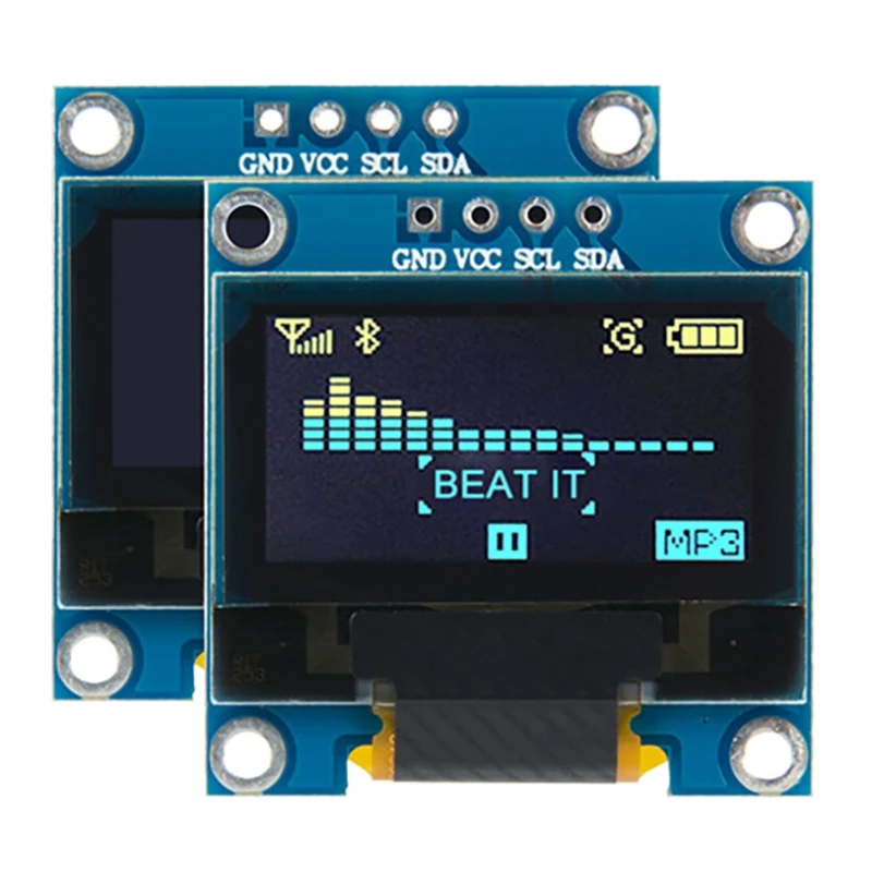 OLED IIC 직렬 백색 디스플레이 모듈, LCD 스크린 보드, GND, VC, SCL, SDA 0.96, 0.96 인치, 128X64, I2C, SSD1306, 12864