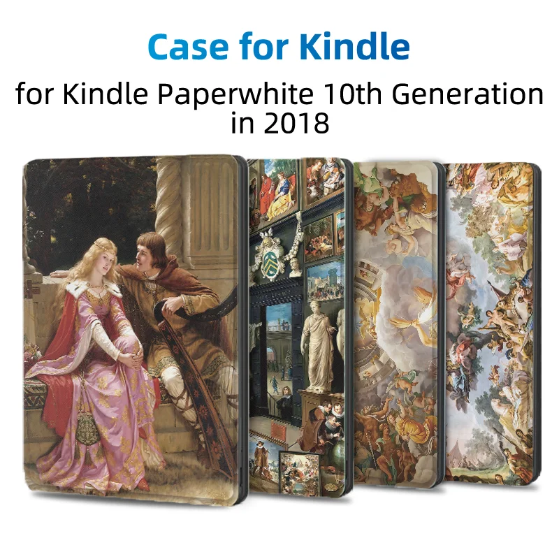 Oil Painting Kindle Case Paperwhite4 E-book KPW4 Solid Color Design Kindle for PQ94WIF Kindle Paperwhite 10th Generation 2018