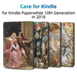 Oil Painting Kindle Case Paperwhite4 E-book KPW4 Solid Color Design Kindle for PQ94WIF Kindle Paperwhite 10th Generation 2018