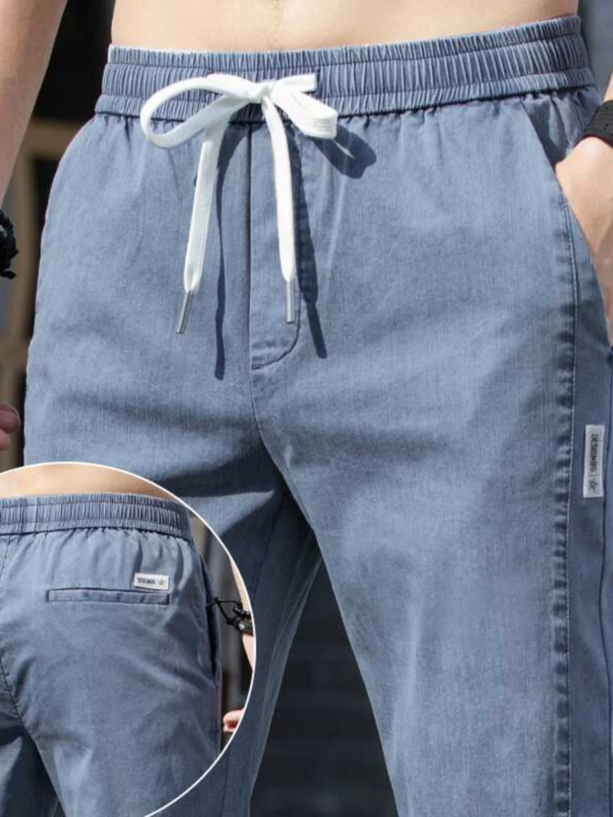 

Iron-Free Casual Jeans for Men Spring Autumn Summer Workwear No Metal No Ironing Required Youthful Sle Long Pants