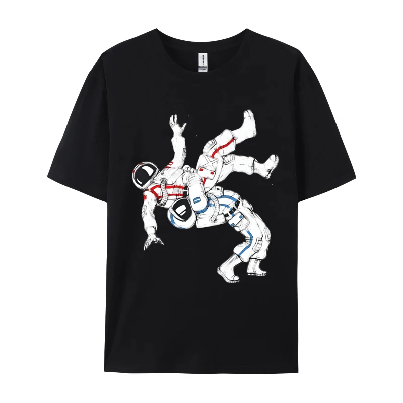 Men's T-shirt Astronauts Wrestling Jiujitsu Judo M T-Shirt Harajuku Oversized Clothes 100% Cotton Pritned T-shirt