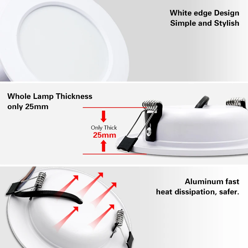 Spot LED Downlight Ceiling AC 110V 220V 5W 9W 12W 15W 18W Spotlight Cold Warm White Round Recessed Lamp LED Spot Light Lighting