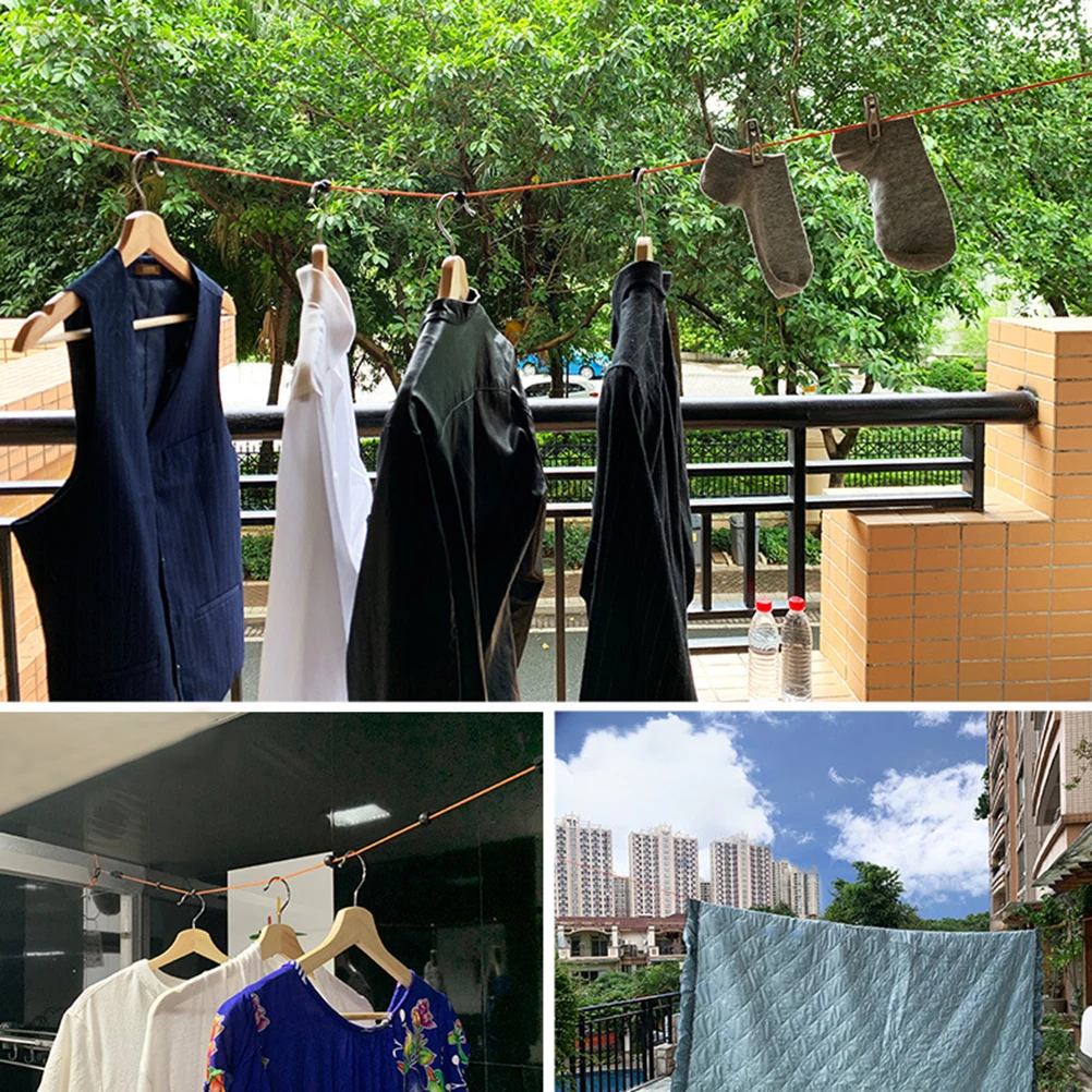 

Clothesline Retractable Rope for Home Bathroom Orange Easy Storage Laundry Room Drying Line Portable Indoor Outdoor Use