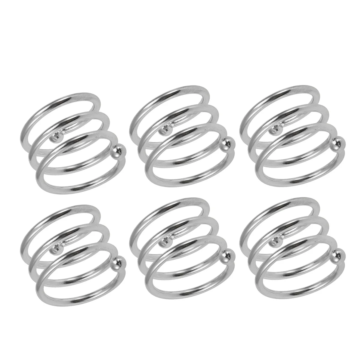 

6 Pcs Napkin Rings Spring Type Serviette Buckle Long Lasting Decoration Wedding Birthdays
