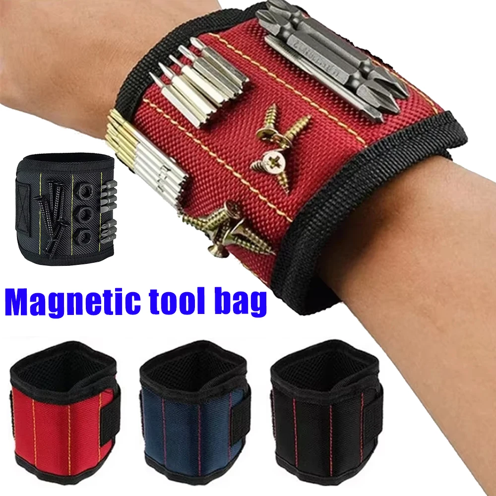 

Прочный и долговечный многофункциональный магнитный ремешок для хранения винтов, портативная защита для запястья электрика, набор инструментов из ткани Оксфорд