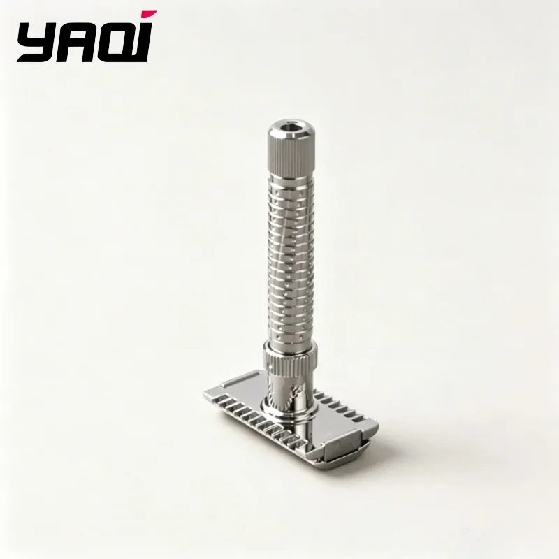 YAQI Safety Razor for Men Metal Shaving Razor with Anti-Slip Grip & Adjustable Head Wet Shave Tool Barber Home Grooming Gift