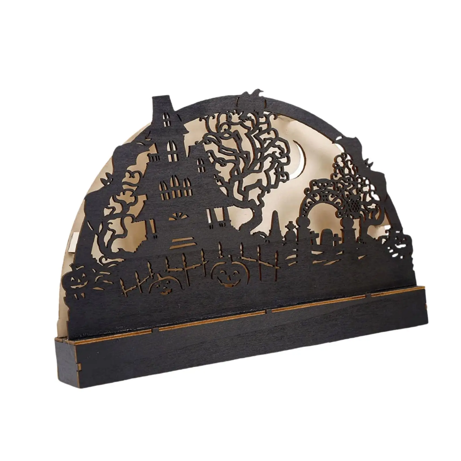 Halloween Table Decoration Craft with Light for Holiday Indoor Fireplace