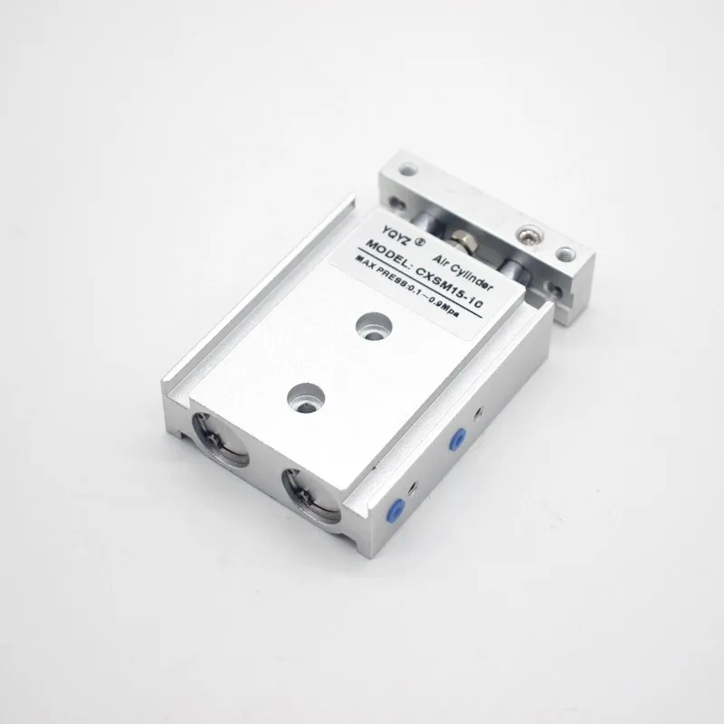 

Пневматический цилиндр двойного действия CXSM15-10, диаметр цилиндра 15 мм, ход поршня 10 мм, с двумя штоками.