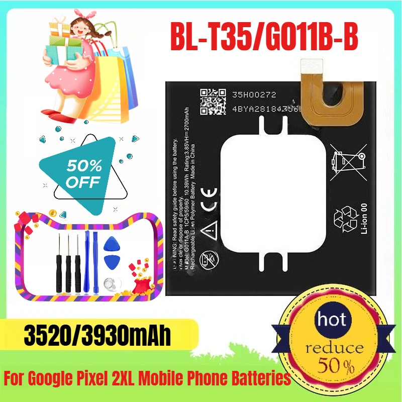 

3520/3930mAh Suitable for Google Pixel 2XL /BL-T35/2XL Right/G011B-B Mobile Phone Batteries
