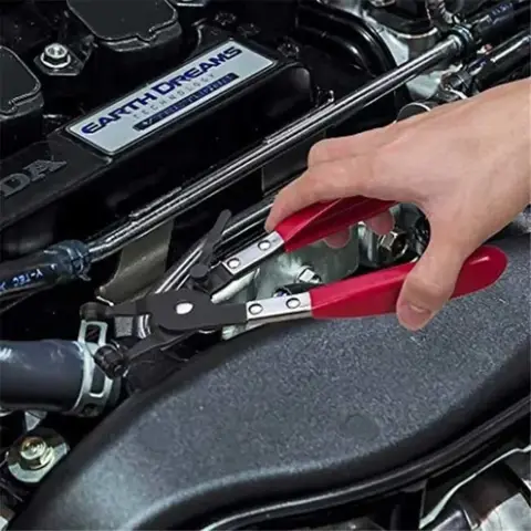 Bilashmart 1Pcs Brand New Clamp Puller Locking Car Hose Clamps Pliers Water Pipe Hose Flat Band Ring Type Tool for Garden Auto Removal Tool