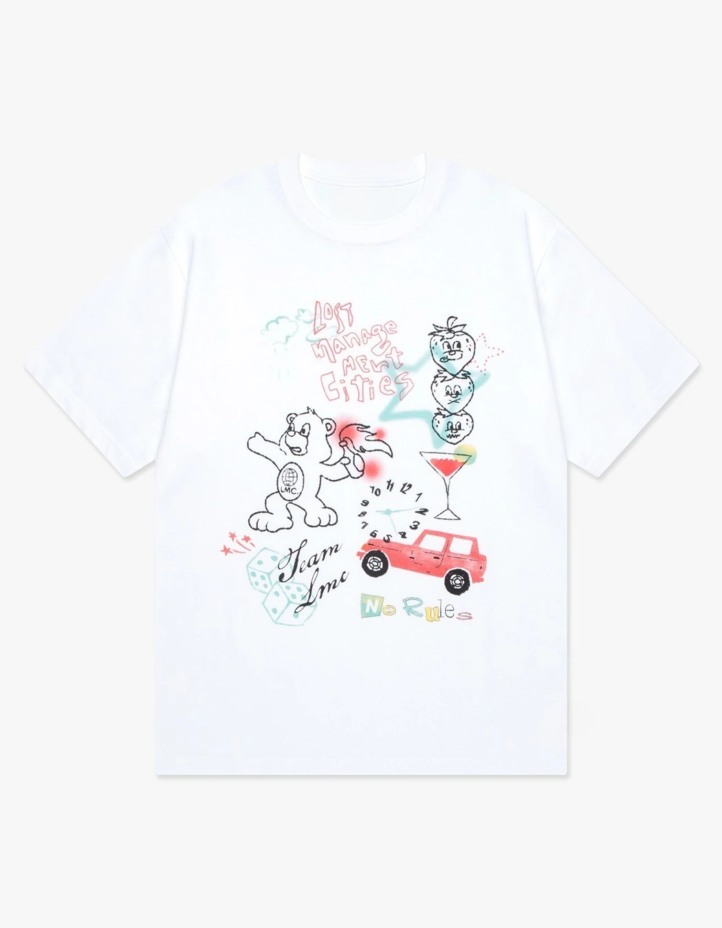 

LMC Doodle Collage Tee Peripheral Pattern Printing Summer Luxury Brand Cotton Men's and Women's T-Shirts Short Sleeves