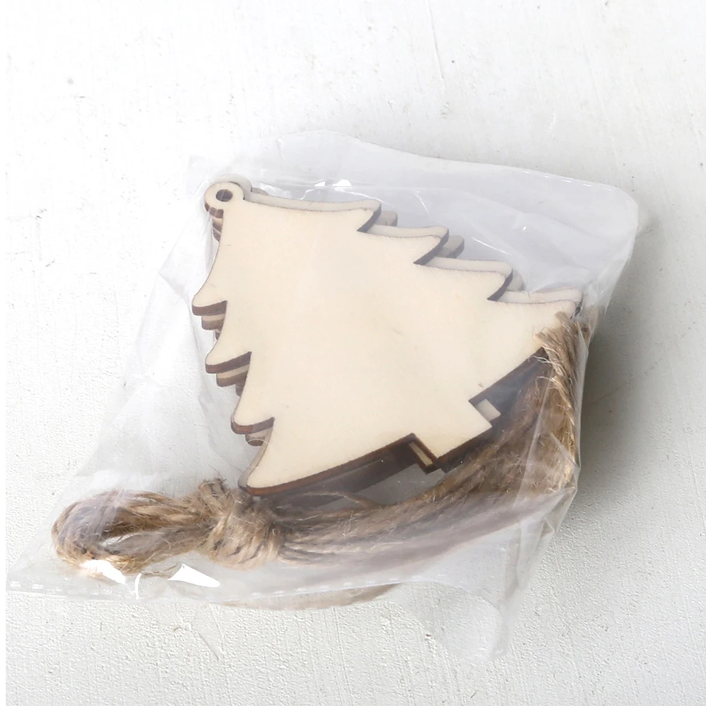 

10 Pcs Christmas Tree naments Wooden Unfinished DIY Crafts Hanging Decorations for Home Party Windchimes Hanging Decor