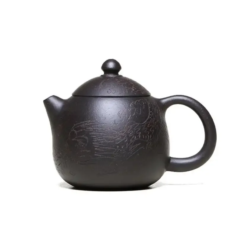 

Yixing Purple Clay, Zisha Teapot, Tea Set, Drinkware, Dark mud Dragon Egg Pot,Teaware,Handmade,Green Home Decoration