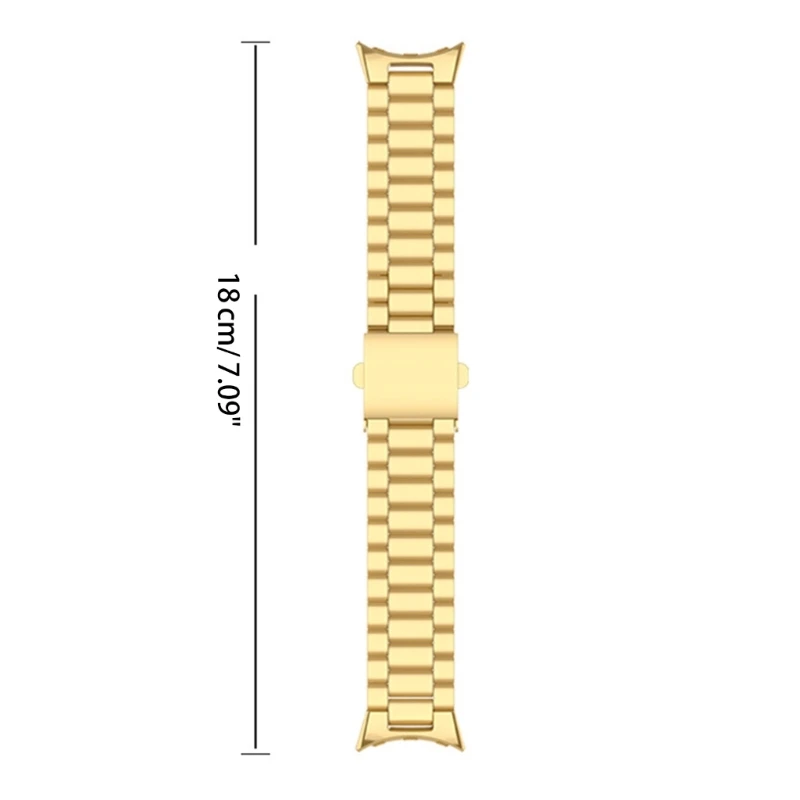 Correa de acero inoxidable de Metal con hebilla clásica, sin huecos, compatible con reloj inteligente Google Pixel, pulsera de repuesto