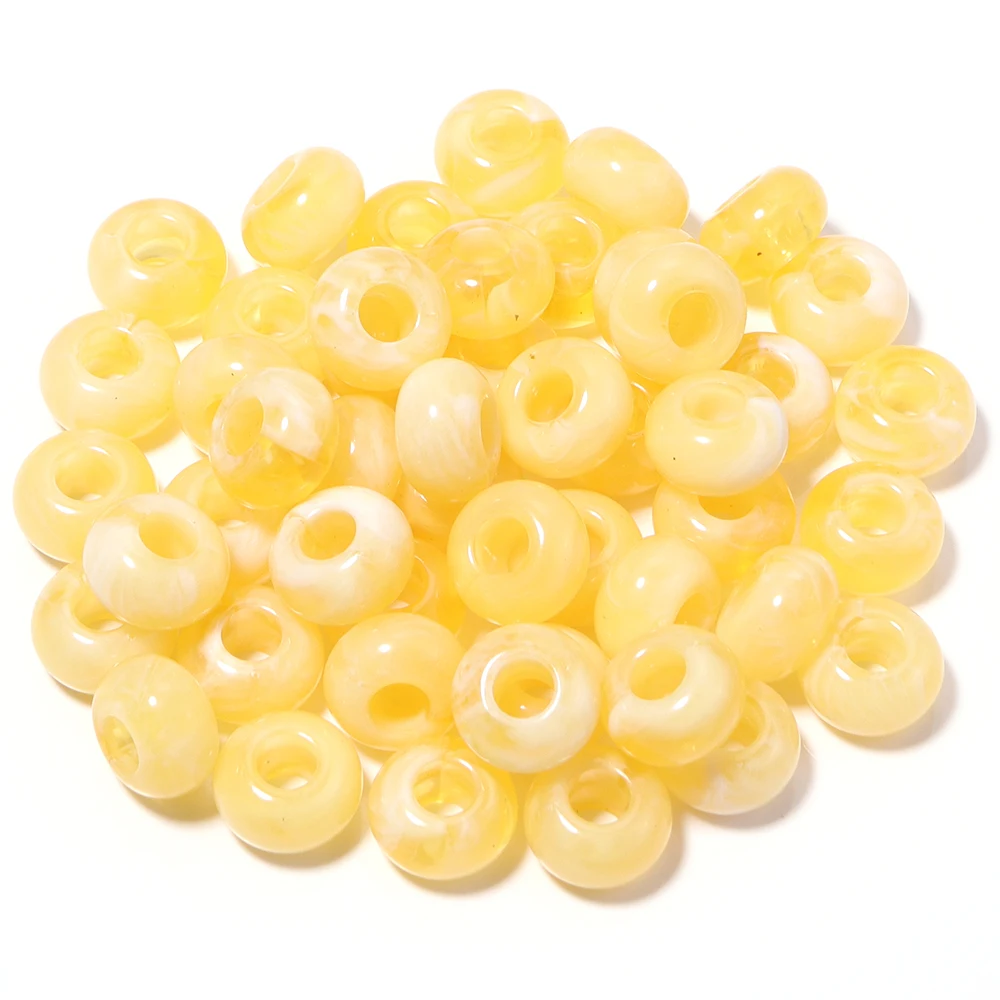 50 Stück/Lot 14×8mm Acrylperlen mit großem Loch, Abstandshalterperlen für die Schmuckherstellung, DIY-Halskette, Armband, Schlüsselanhänger, Zubehör