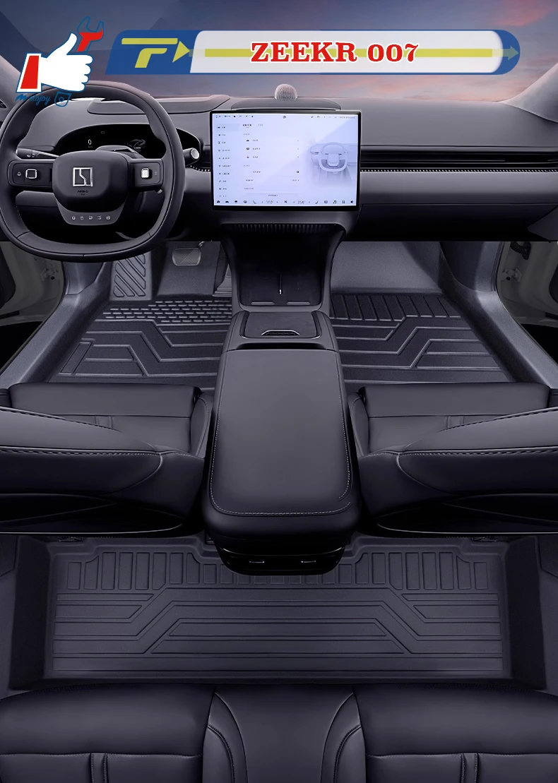 

Автомобильный напольный коврик с левым рулем для ZEEKR 007 2025, полностью окруженный коврик для ног, напольный коврик, водонепроницаемый коврик