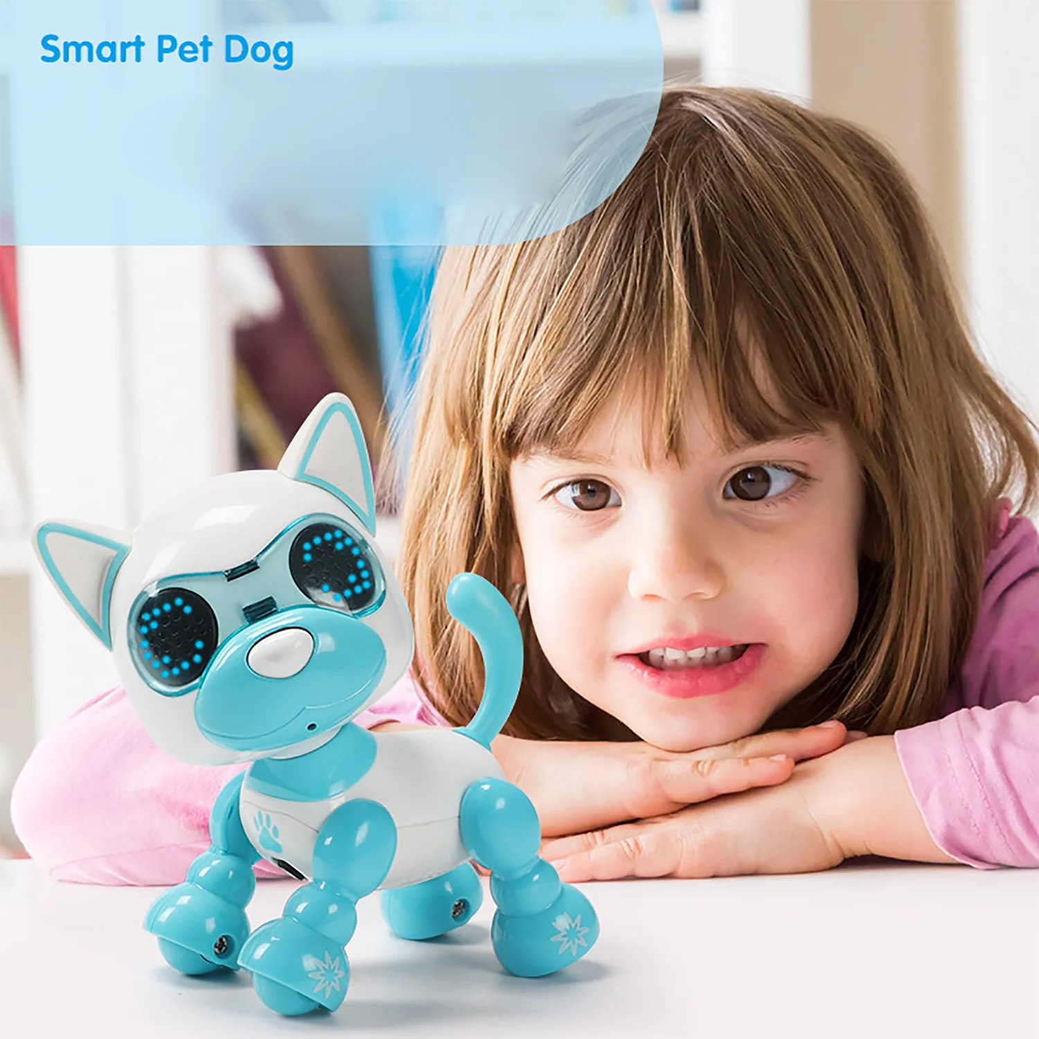 Perro robot inteligente para niños, juguete eléctrico táctil, rompecabezas para niños, máquina de educación temprana