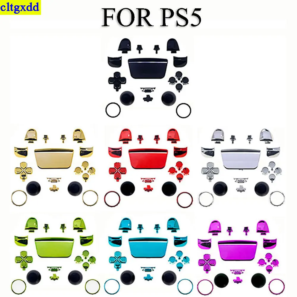 

electroplate D-pad R1 L1 R2 L2 Triggers Share Options Face Buttons Repair Kits with Tool for DualSense 5 PS5 Controller