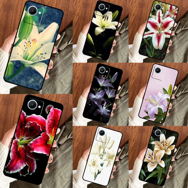 Lily Flowers Case For Realme 10 8 9 Pro Plus GT Neo 3 2 5 3T GT3 C11 C21 C30 C31 C33 C35 C55 C25Y C21Y