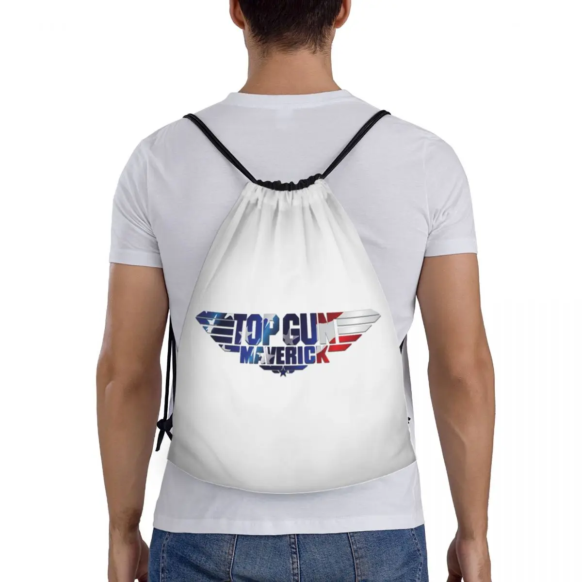 Custom Hot Film Top Gun Maverick Trekkoord Tassen Voor Winkelen Yoga Rugzakken Vrouwen Mannen Sport Gym Sackpack