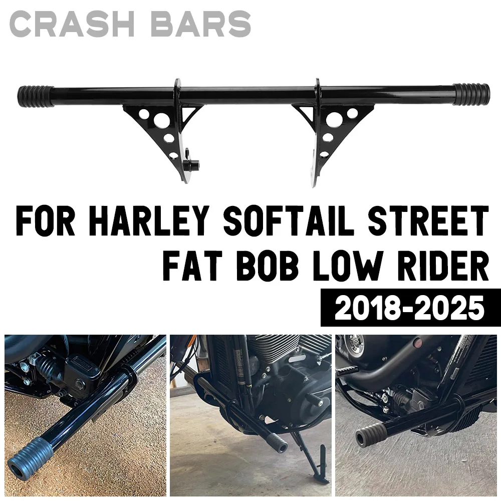 

Motorcycle Front Engine Guard Bumper Highway Passenger Peg Crash Bars For Harley Softail Low Rider Street Bob Fat Bob 2018-2025