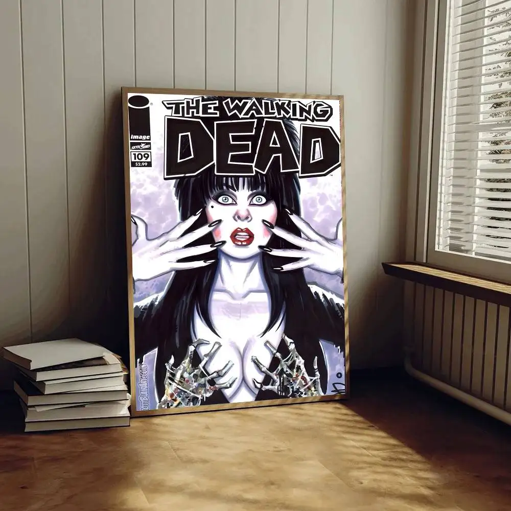 1 قطعة فيلم E-Elvira عشيقة الظلام المشارك HD ديكور المنزل لزجة جدار مقاوم للماء غرفة المعيشة بار ديكور جمالي #6