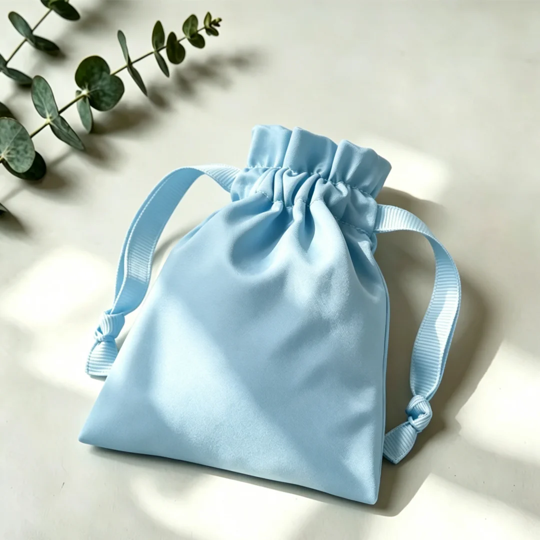 10Pcs Fashion Silk Satin Jewelry Packaging Pouches Drawstring Storage Bags for All Kinds of Mini Jewelry  Boutique Gift Packing