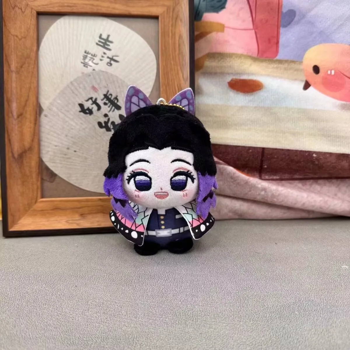 Demon Slayer: Kimetsu no Yaiba, my wife Yoshinobu,Black Little Bala,sitting doll pendant, Honey Glass Butterfly Ninja plush doll