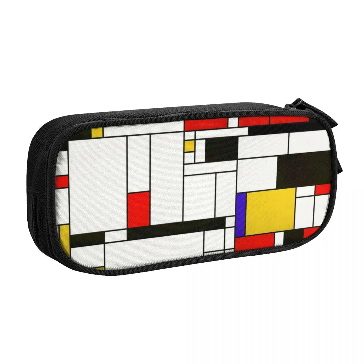 Imagem -02 - Estojo de Lápis Estilo Punk Mondrian Personalizado Grande Capacidade Arte Abstrata Caixa Kawaii Acessórios Escolares Meninos e Meninas