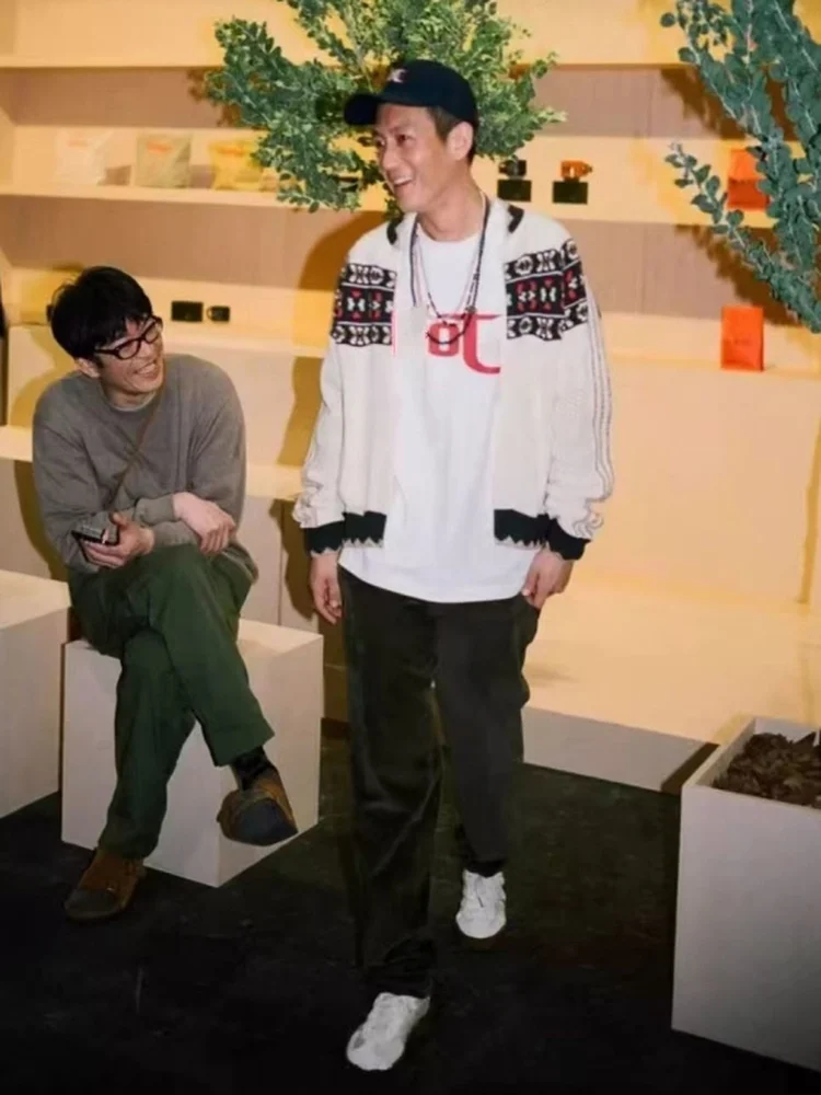 

Couple's Sle Hollow out Cardigan Jaet National Sle Breathable Cotton Long Sve Zipper Closure No Hat Youth Faion