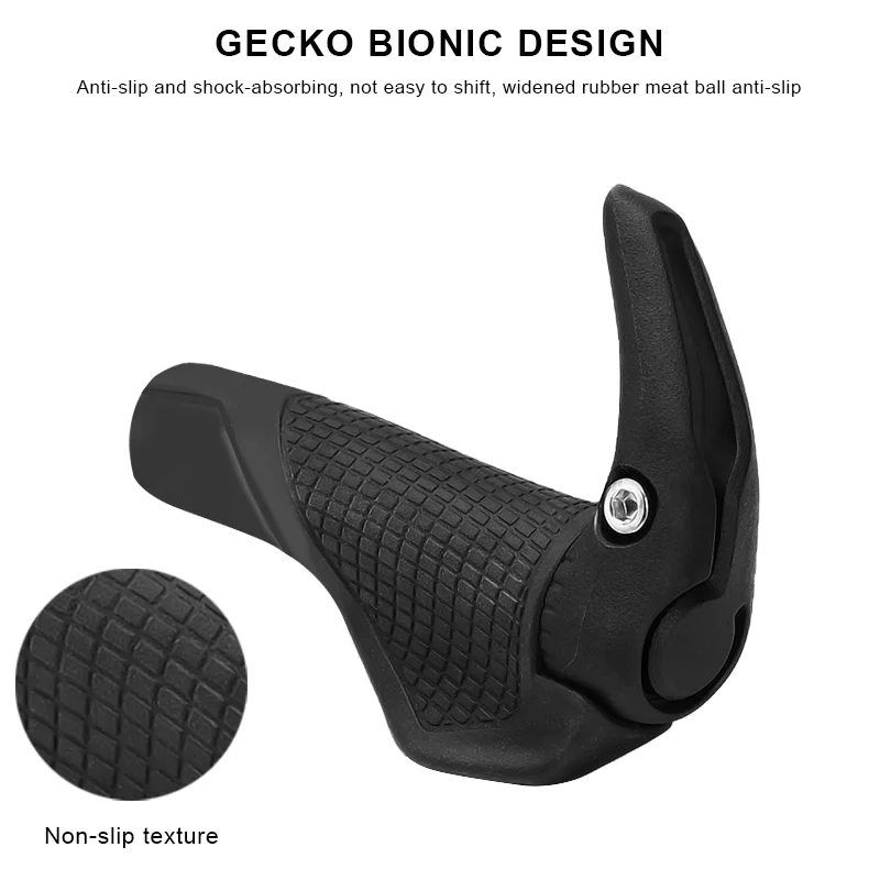 Bicycle Grips TPR Rubber Integrated Non-Slip Shock Absorption MTB Bike Handlebar Cover Ergonomic Horns Shape Cycling Accessories