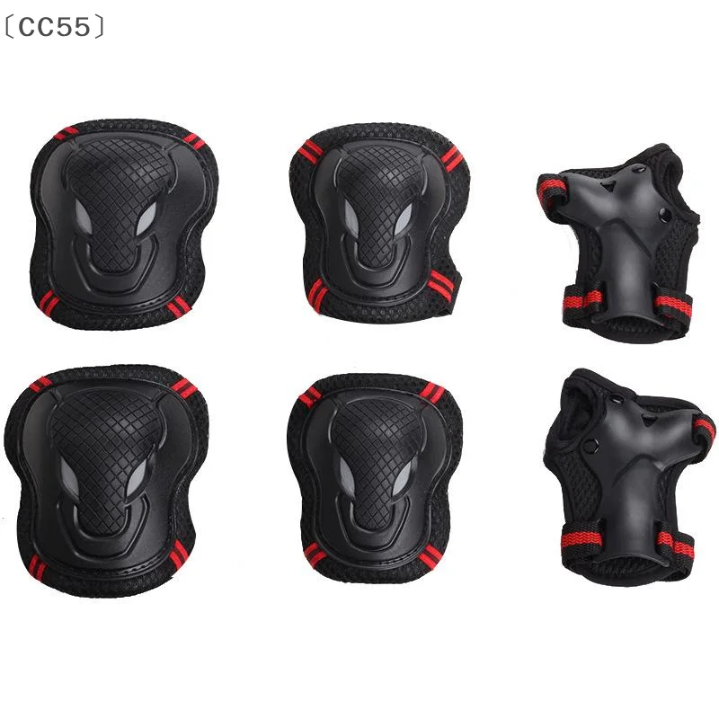 maveraCC55ṁ6Pcs/Set Cotovelo Joelheiras Protetor de Patinação Skate Esportes Respirável Equipamento de Proteção Equitação Rolo Protetor de Pulso Adultos