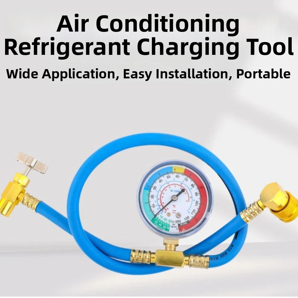 Metal Car Refrigerant Filling Tool Kit AC Maintenance Quick Connector AC Recharge Hose Refrigerant Adapter Auto Repair