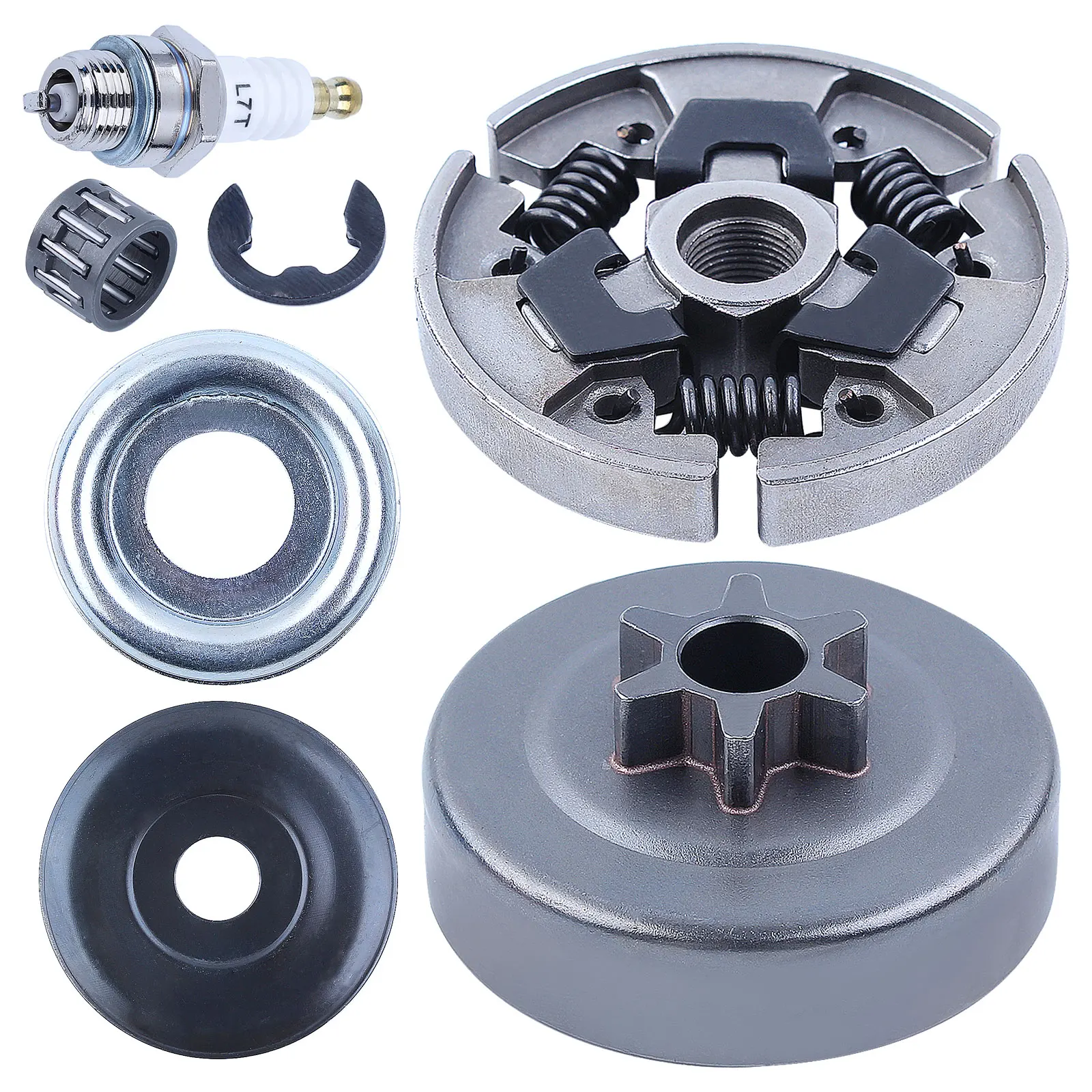 3/8 "6T pignone frizione rondella tamburo Kit cuscinetto ad aghi per Stihl MS170 MS180 018 017 motosega candela 1121 162 1001