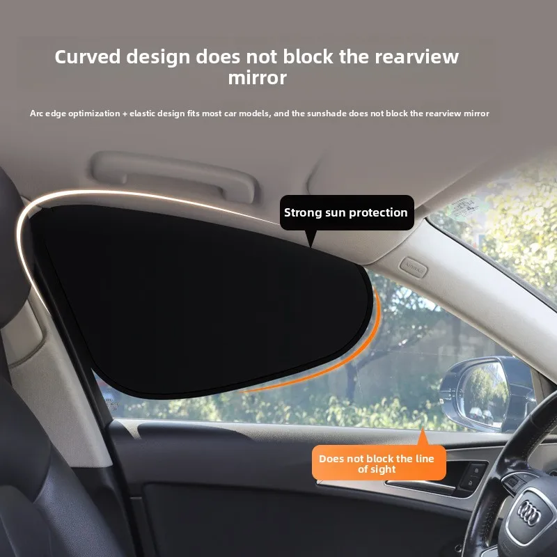 2pcs Static Cling Car Window Sun Shade Curtain UV Protection Auto Side Window Sunshade