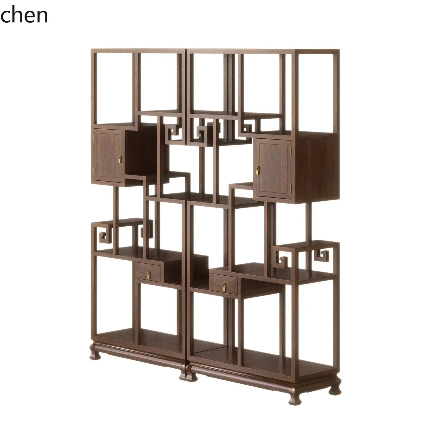 b7-17- Solid Wood Display Cabinet Office Display Cabinet Living Room Wine Cabinet Partition Display