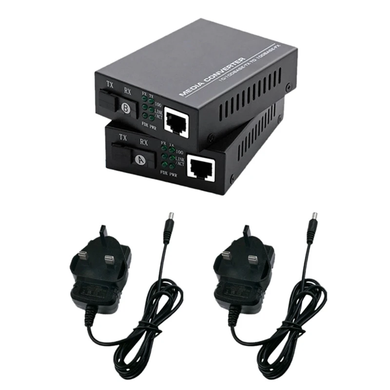 1 Pair Fiber Transceiver 100Mbps 20KM Single Mode Single Fiber SC Gigabit Media Converter 1310/1550Nm