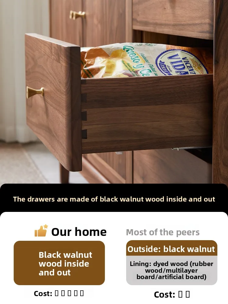 LMM solid wood storage cabinet Nordic rock slab tea cabinet restaurant furniture
