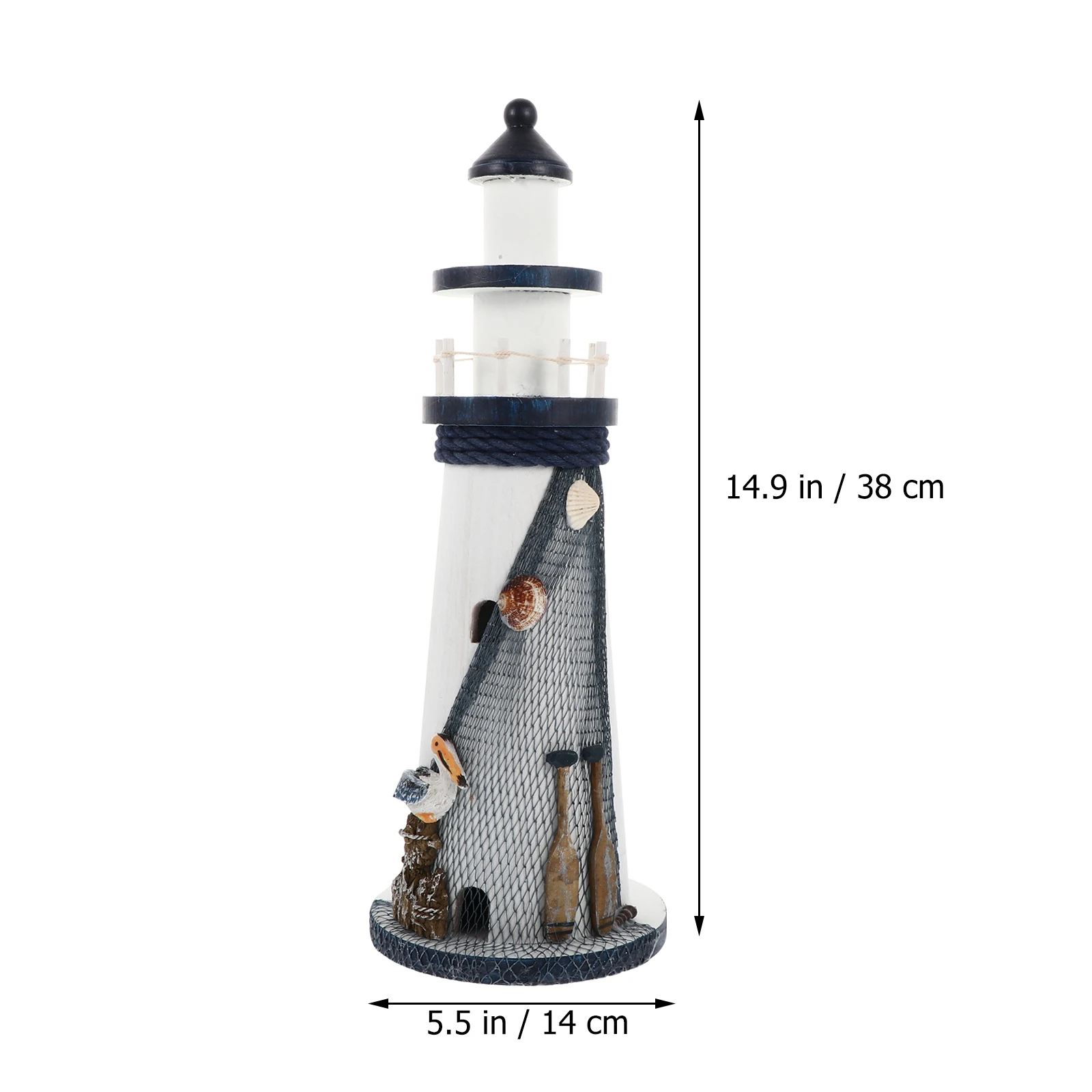 

Ocean Wind Lighthouse Ornaments Wood Mediterranean Style Home Office Desktop Decoration Rustic Beach