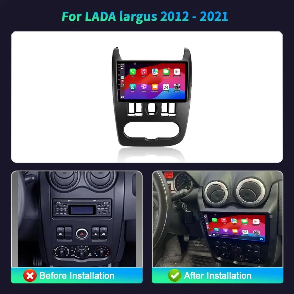 Android 14 For LADA largus 2012-2021 Car Radio Multimedia Audio Player Navigation Video 4G Carplay Bluetooth Touch Screen Stereo