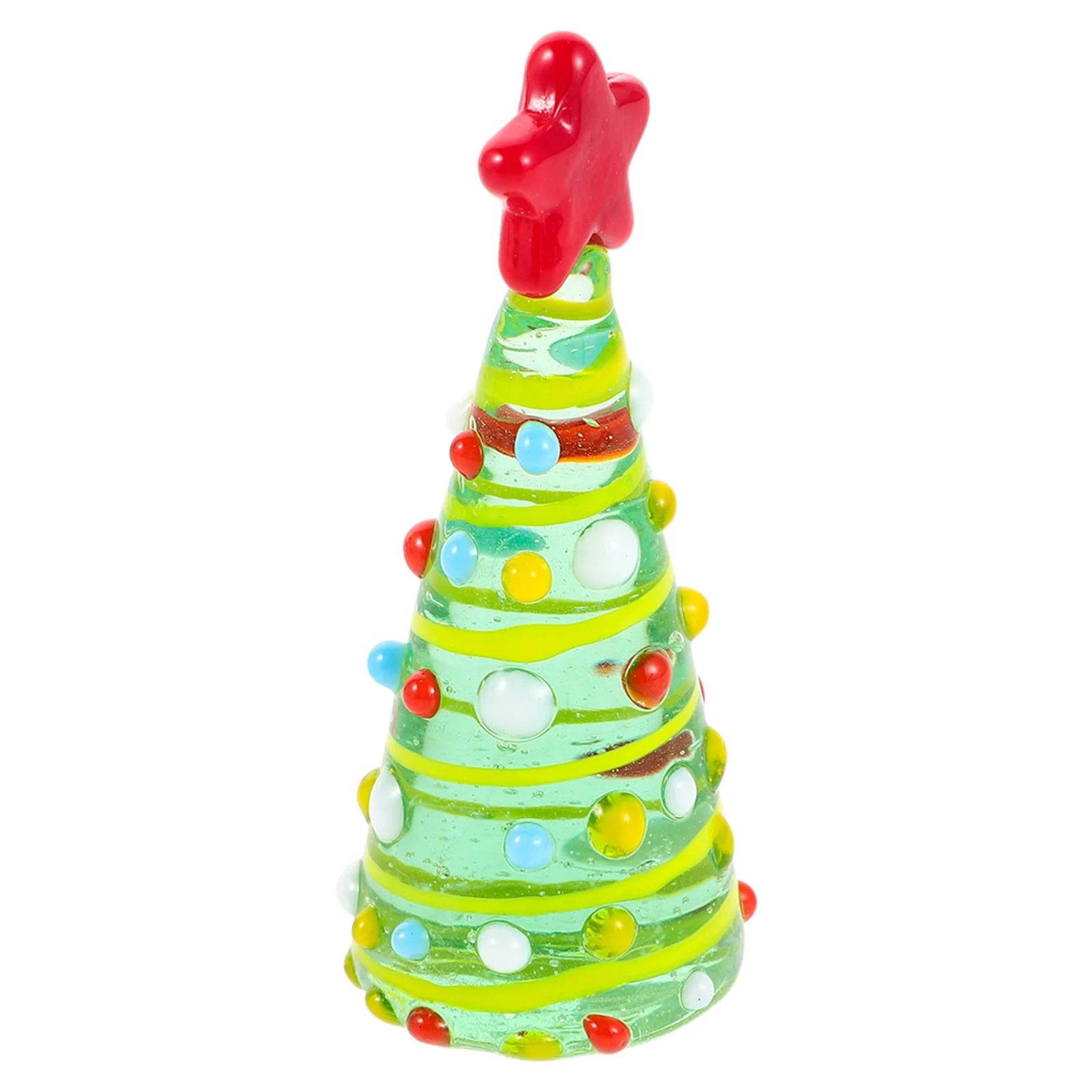 

Compact Glass Christmas Tree Intricate Details Vibrant Colors Ideal Desk Car Decor Festive Season Xmas Holiday Indoor Decor