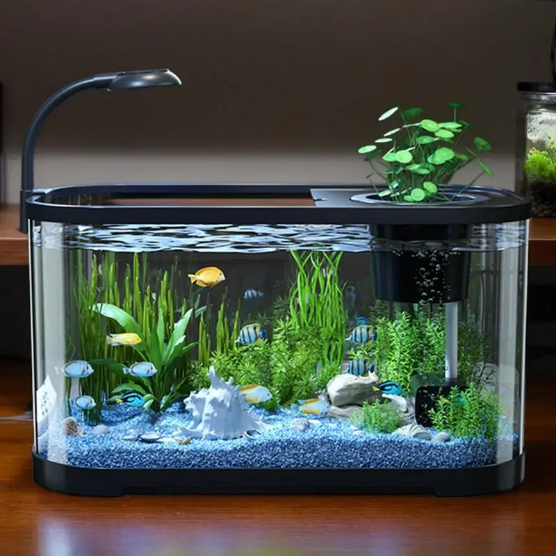Betta Fish Smart Tank With Filtration And Lights Aquarium Kit Starter Aquarium Fish Bowl For Betta Tortoise Frog - Image 2