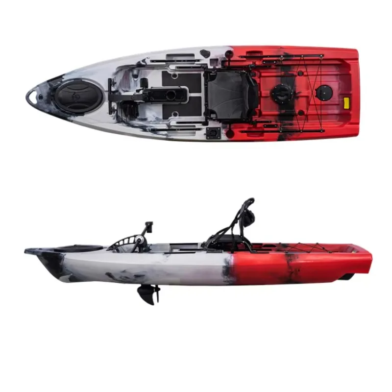 Bigfish 108 PDL Pedal Kayak 3.28 Meters Single Paddler Fishing Canoe for River HDPE Hull Material 1 Person Capacity